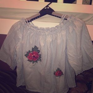 Blue floral shirt